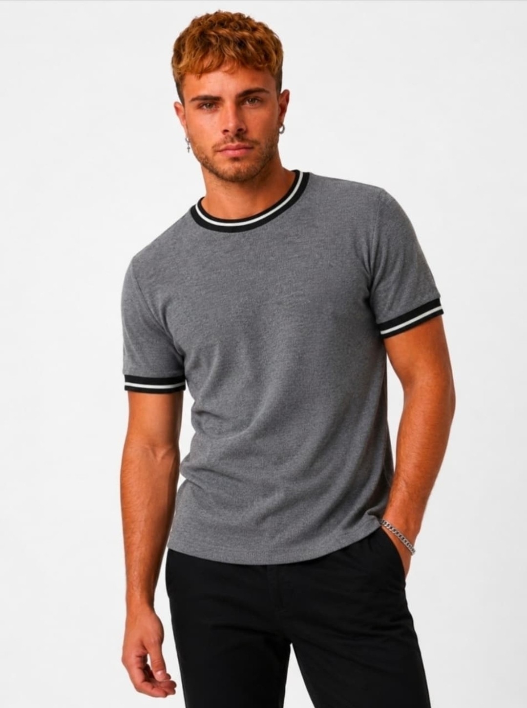 Remera Hombre Cuello Combinado - Imagen 6