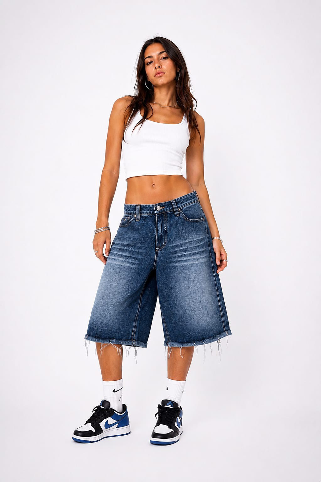 Bermuda de Jean Y2k Pantalón Corto Ancho Denim Moda Mujer 2000's Hotsale Mayoristas - Imagen 3