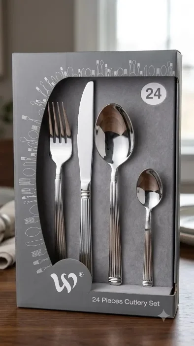 Set X24 Cubiertos Acero Inoxidable Plateado