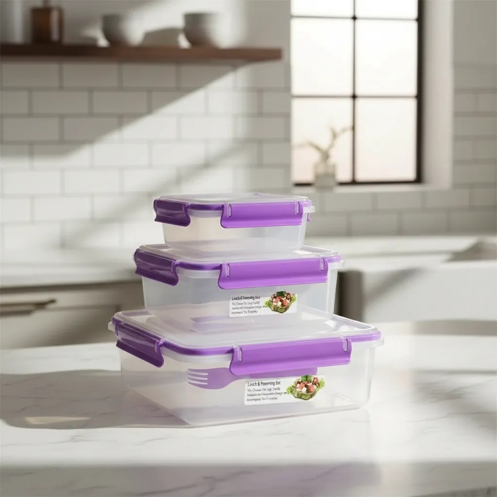 Taper X3 Vianda Lunchera Cubiertos Microondas - Imagen 2