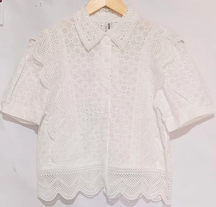 Camisa Mujer Broderie Manga Larga
