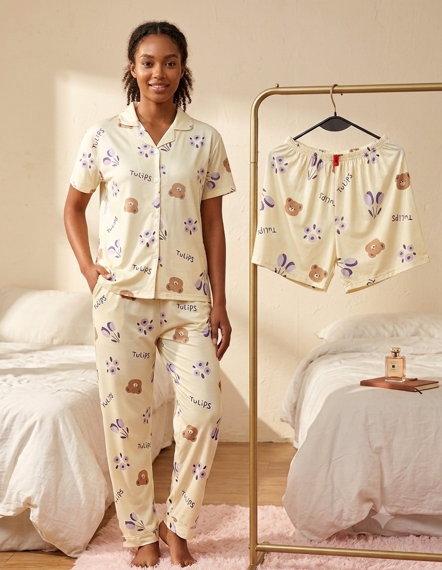 Pijamas  de Dama Camisero Estampado Importados - Imagen 7