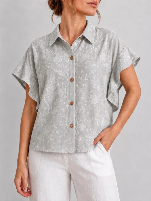 Camisa Japonesa de Lino Cey Estampado