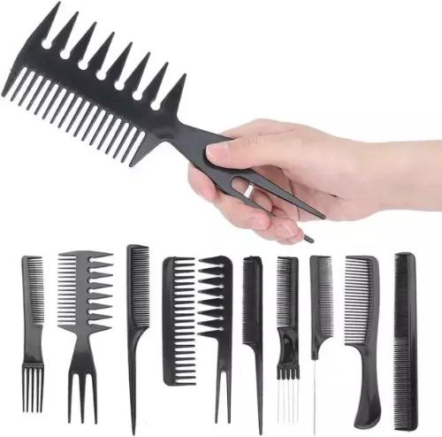 Kit Peines Peluquería y Barberia X10pcs