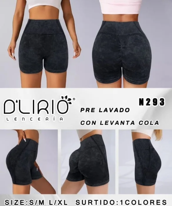 Shorts con Frunce Negro Prelavado