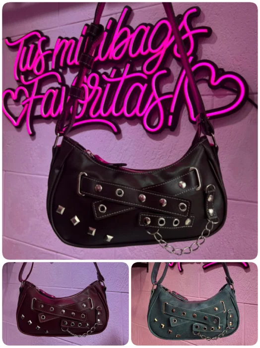 Cartera Mini Bag Baguette Bordo Marrón Negra Jeans