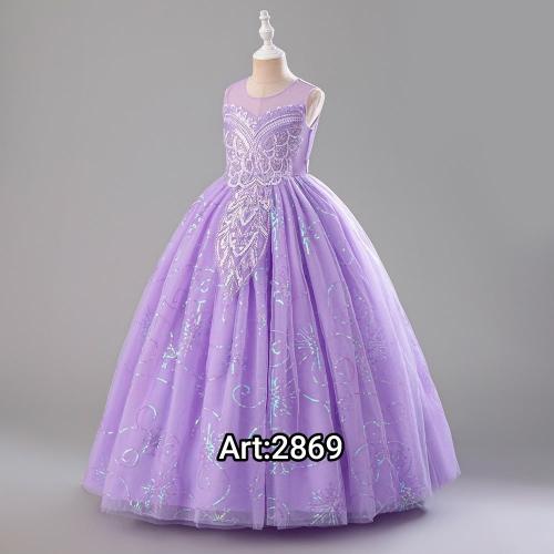 Vestido 2869 Lila Largo Importado