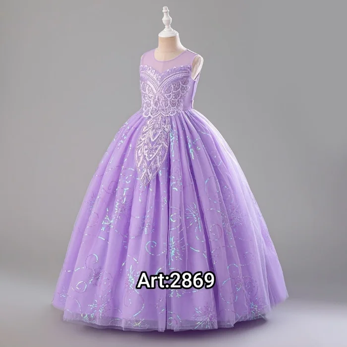Vestido 2869 Lila Largo Importado