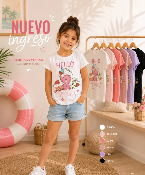 Remera de Nena Hello Spring