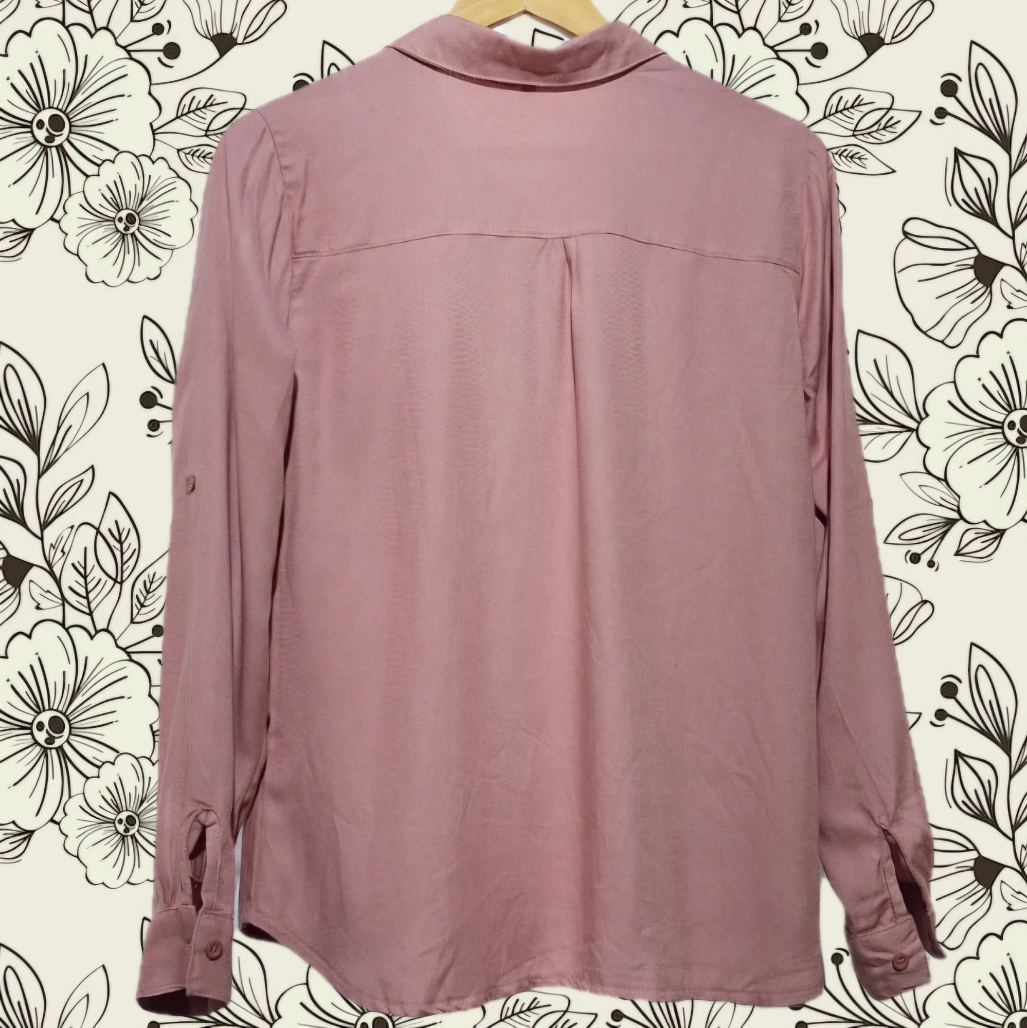 Camisa de Dama Manga Larga Rosa Palo - Imagen 3