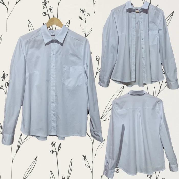 Camisa Blanca Manga Larga y 3/4 - Poplin Elastizado