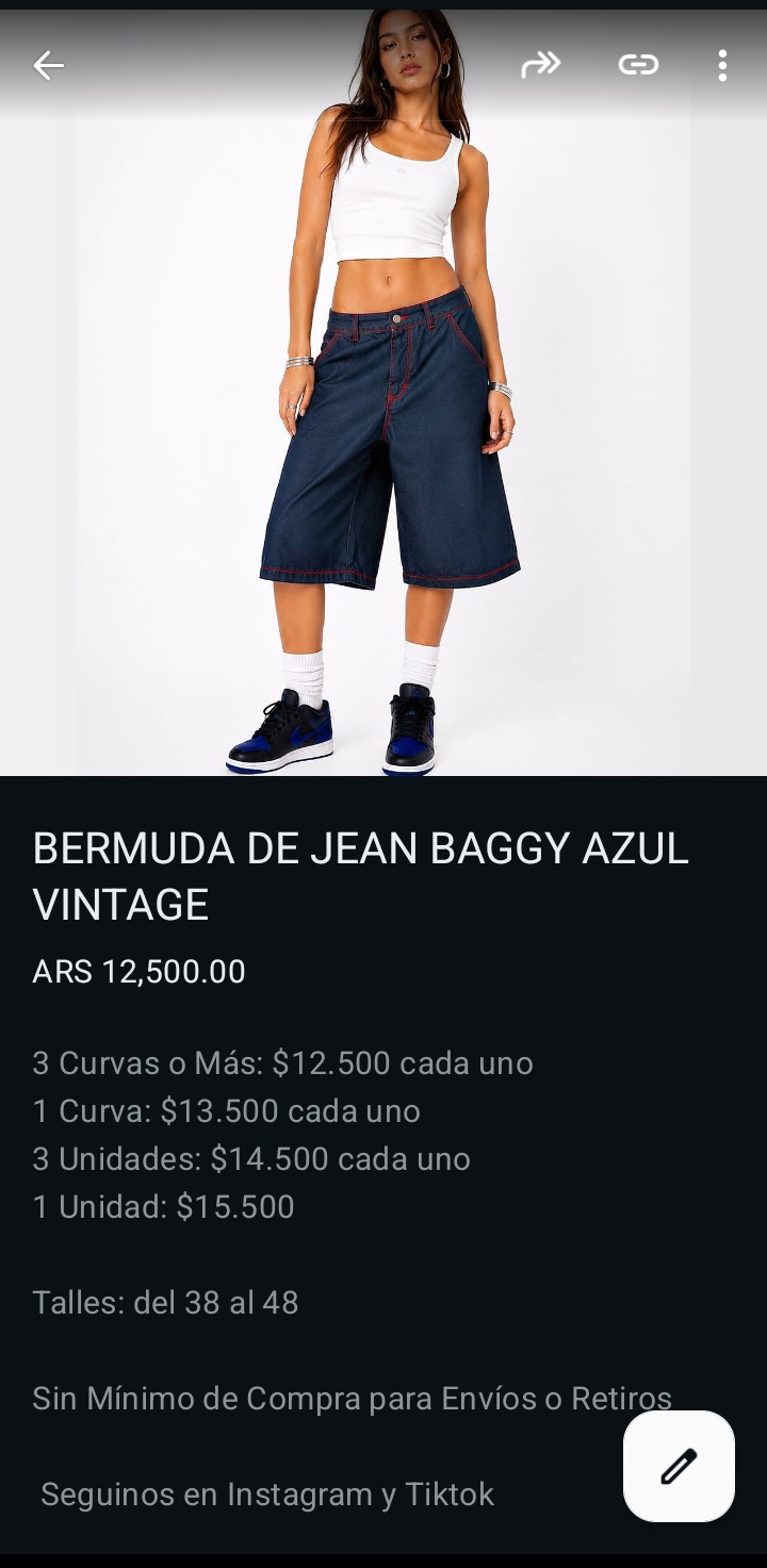 Bermuda de Jean Baggy Unisex Pantalón Corto Denim Ancho 2000's Pinterest Dama Moda - Imagen 3