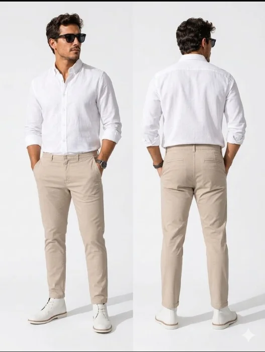 Pantalon Corte Chino Hombre Pantalon Semi Chupin Skinny Caballero Elegante Mayoristas
