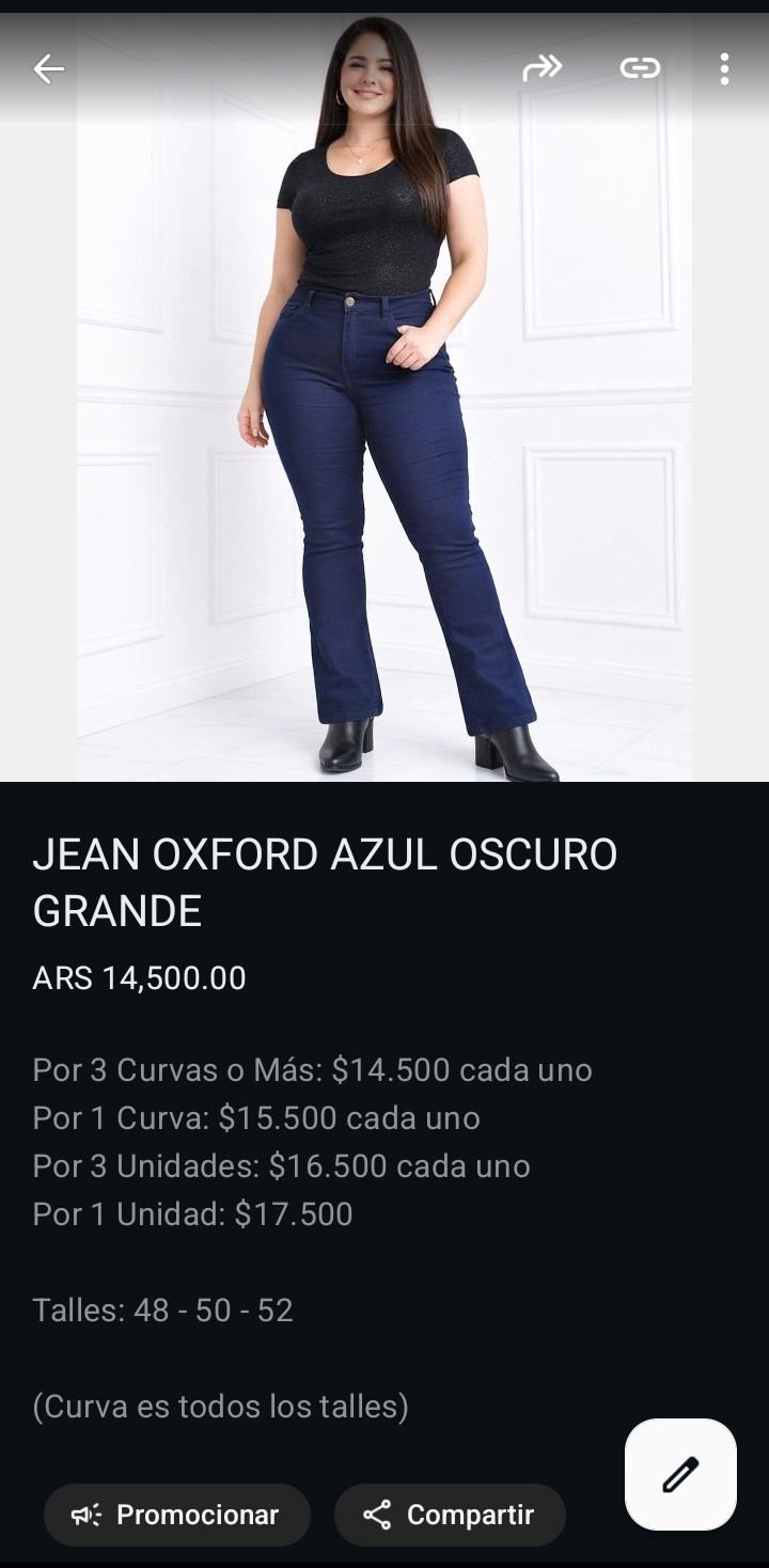 Jean Oxford Grande Dama Pantalón Acampanado Denim Especial Mujer Moda2000s Mayoristas - Imagen 2