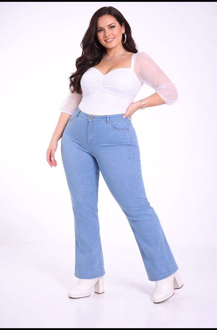 Jean Oxford Grande Dama Pantalón Acampanado Denim Especial Mujer Moda2000s Mayoristas - Imagen 3