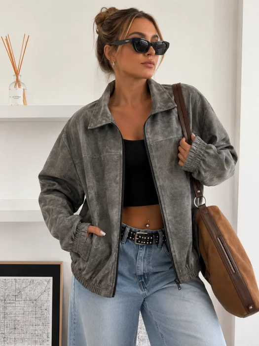 Bomber Cuerina Engomada