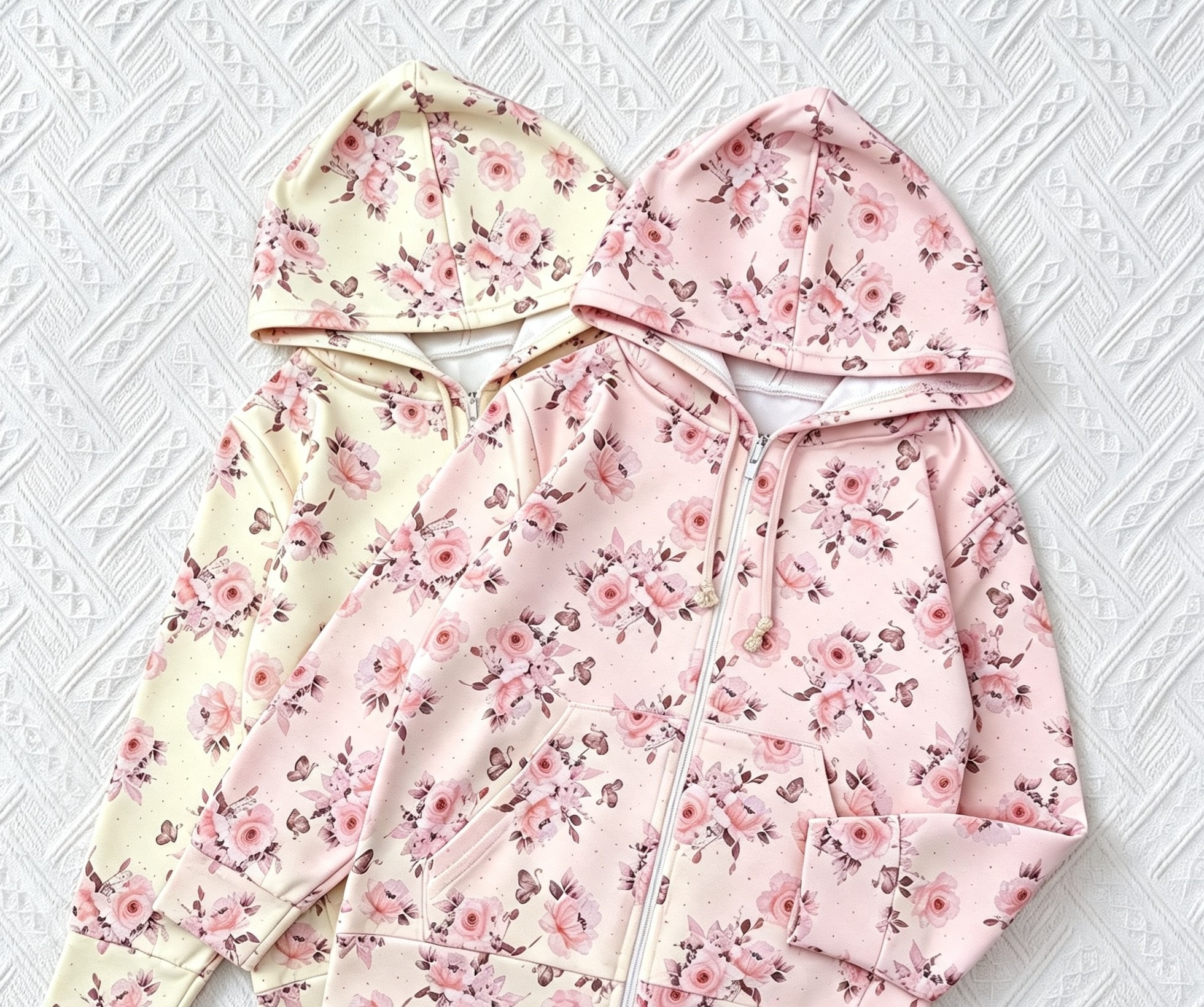 Campera Flores y Conejitos Algodon con Lycra Premium - Imagen 3