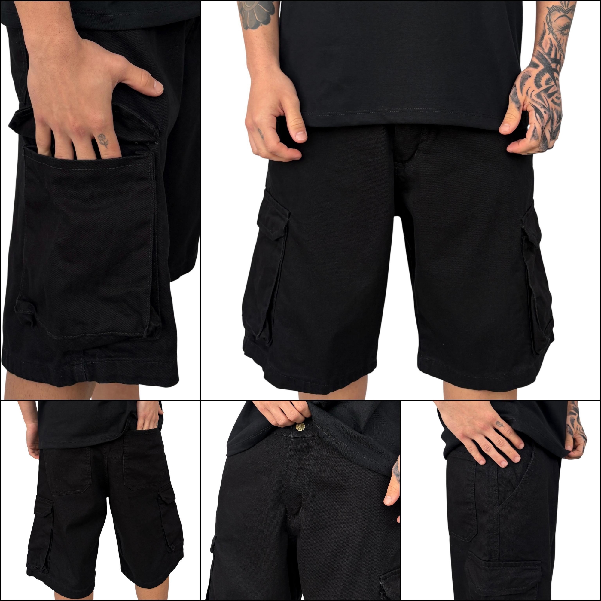 Bermuda Cargo Mom Negro - Imagen 2