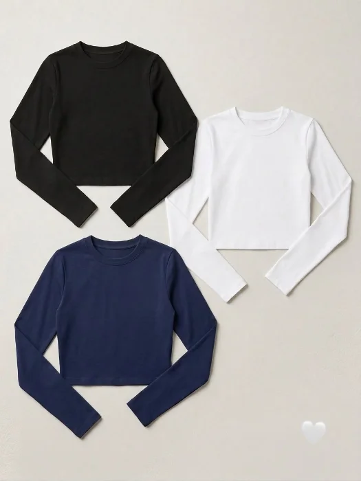 Camiseta Lisa Algodón con Lycra Peinado