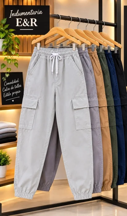 Jogger de Gabardina con Cargo