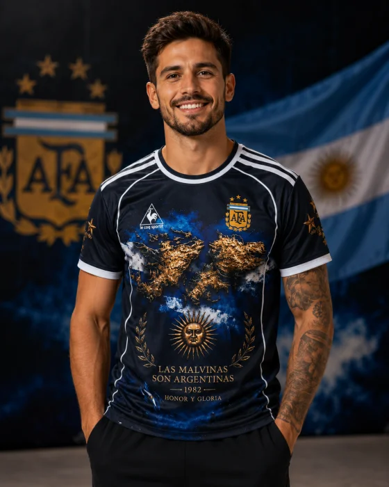  Camiseta Afa Black Edición Malvinas   Modelo Adulto