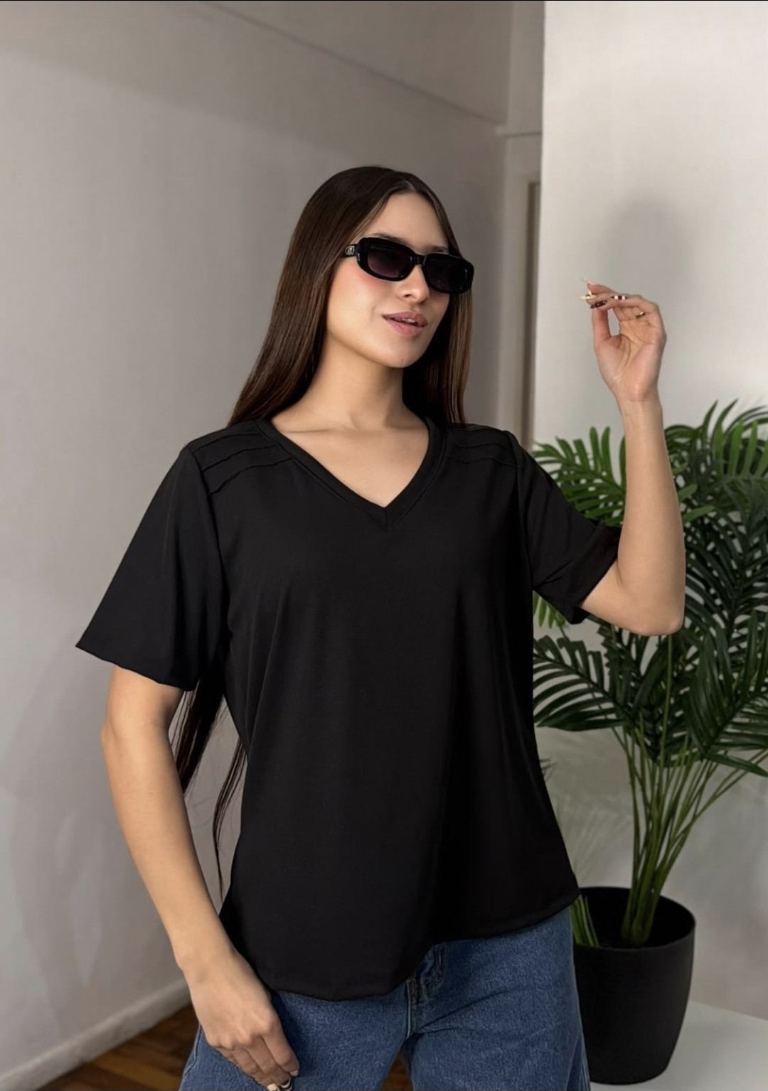 Remera Cuello V Morley Rib - Estrella - Imagen 2