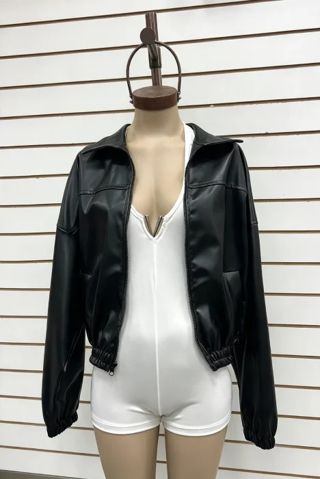 Campera Bomber Cuerina
