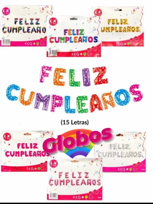 Feliz Cumpleaños Globo Mayúscula
