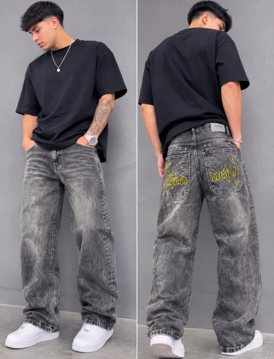 Baggy Gris Bordado