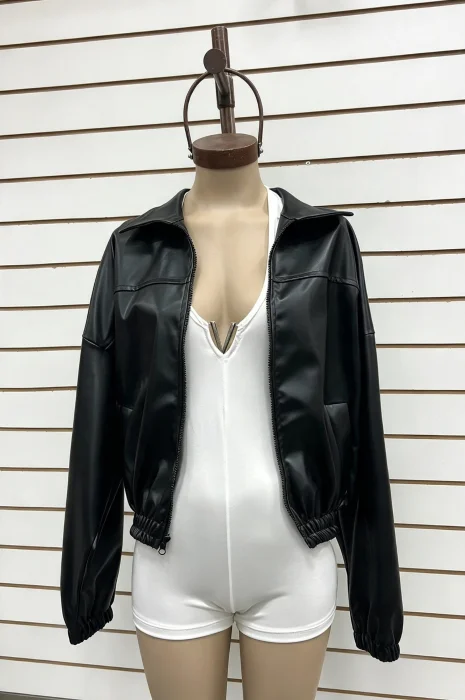 Campera Bomber Cuerina