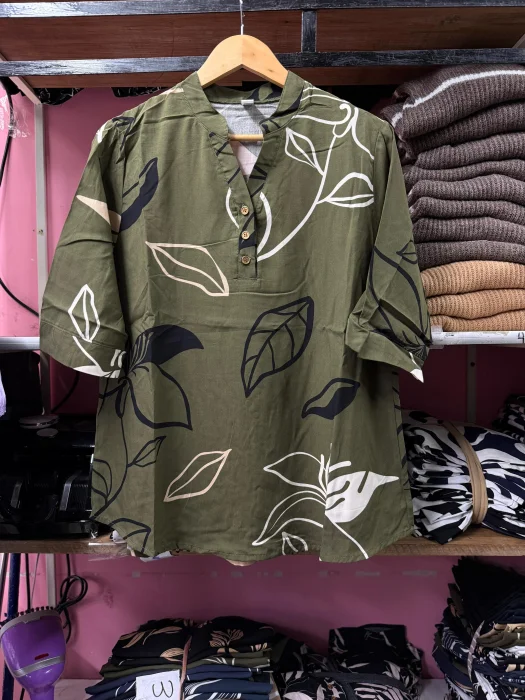 Camisola Cuello Mao Manga 3/4