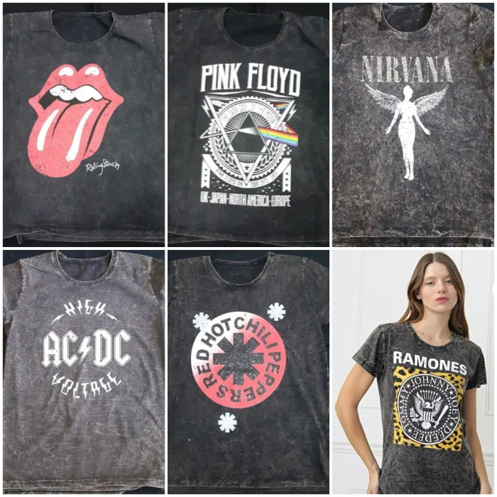 Remeras Mujer. Bandas Rock