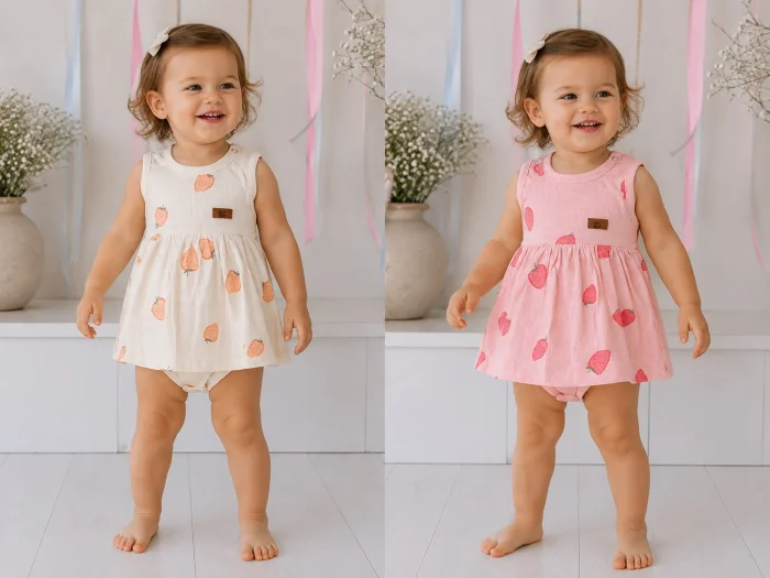 Body Vestido Estampado Bambula Big Bay T.(rn/0-3/3-6/6-9/9-12 Meses) Art.3002