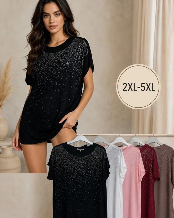 Remera Algodón con Brillos