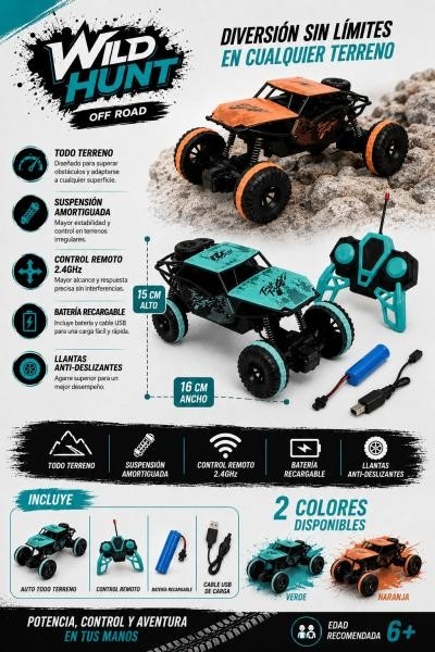 Auto Cross 4x4 Cradio Control Metal - Imagen 4
