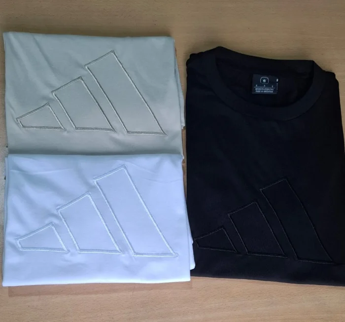 Remeras Algodon Peinado 24/1 Bordado Adid