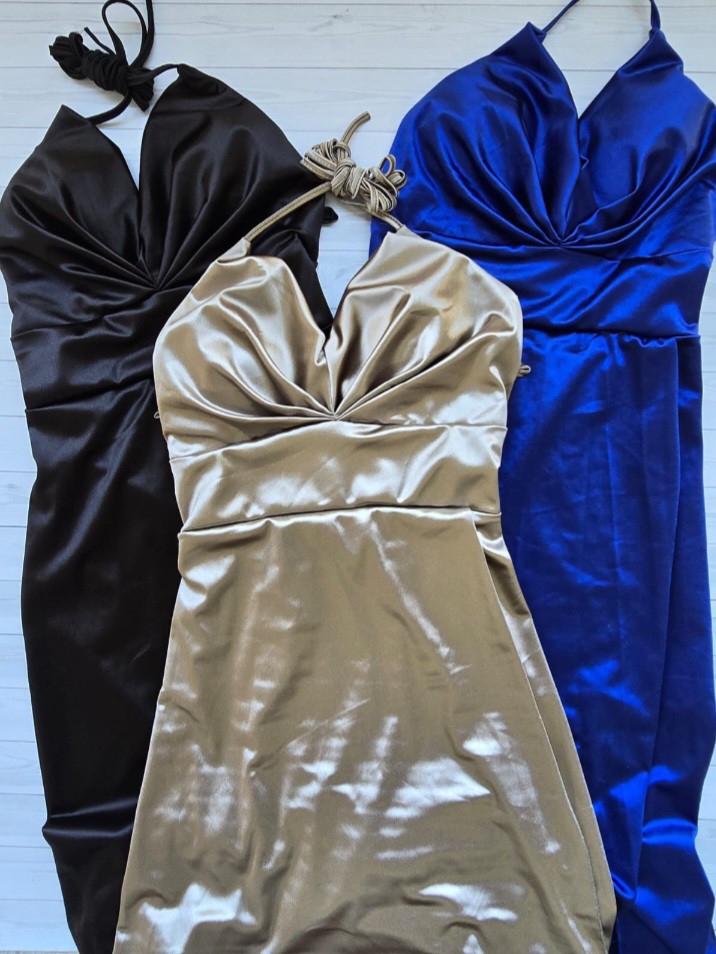 Vestido Satén Cruzado con Taza Elastizado Premium - Imagen 2