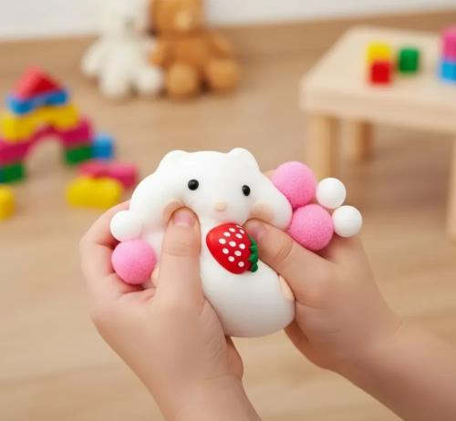 Jugueteria Antiestres Squishy Hamster Textura Pelo/ Pompones 6 Cm, Jugueteria