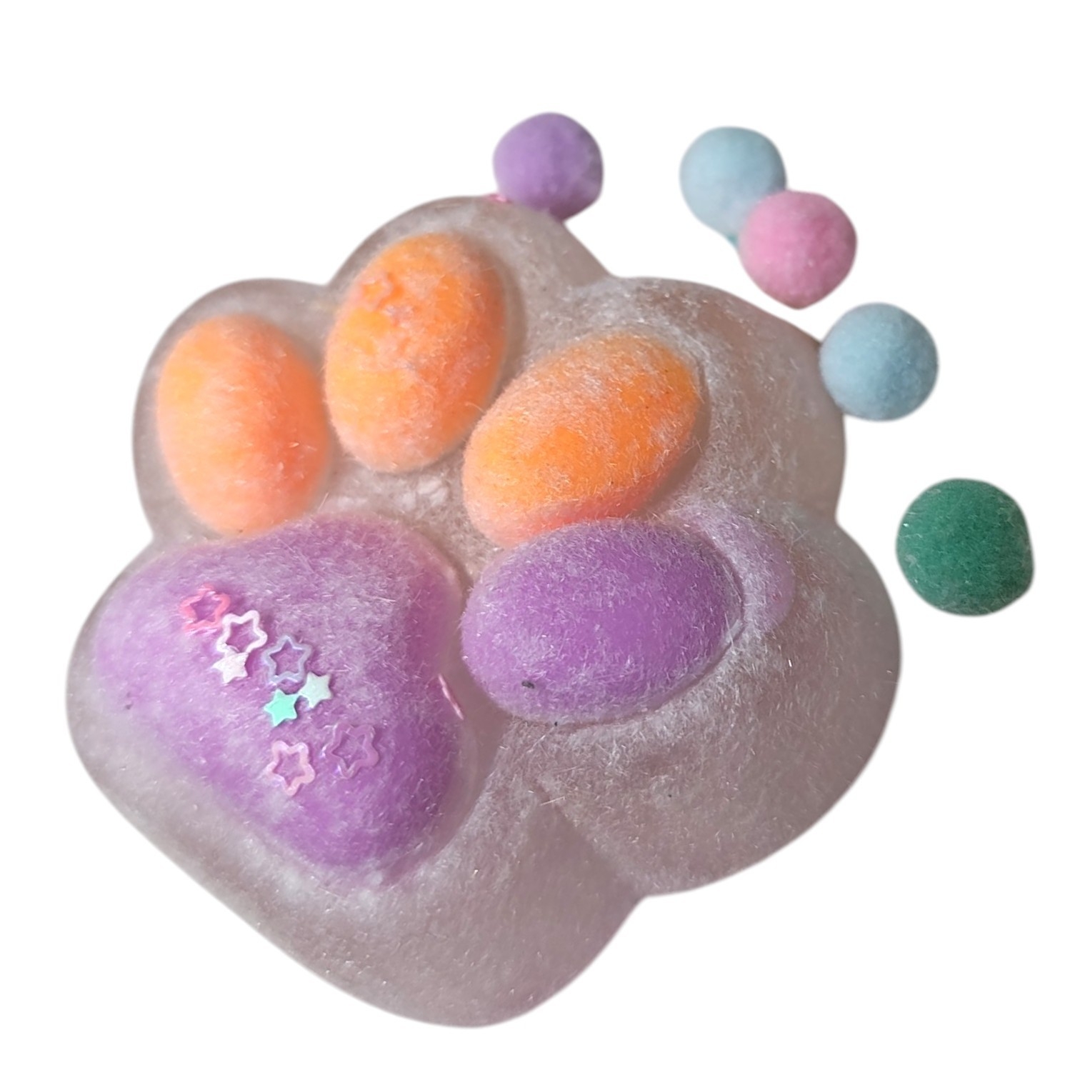 Jugueteria Antiestres para de Gato C/ Textura Pelo Pompones 7 Cm Aprox, Día del N - Imagen 1
