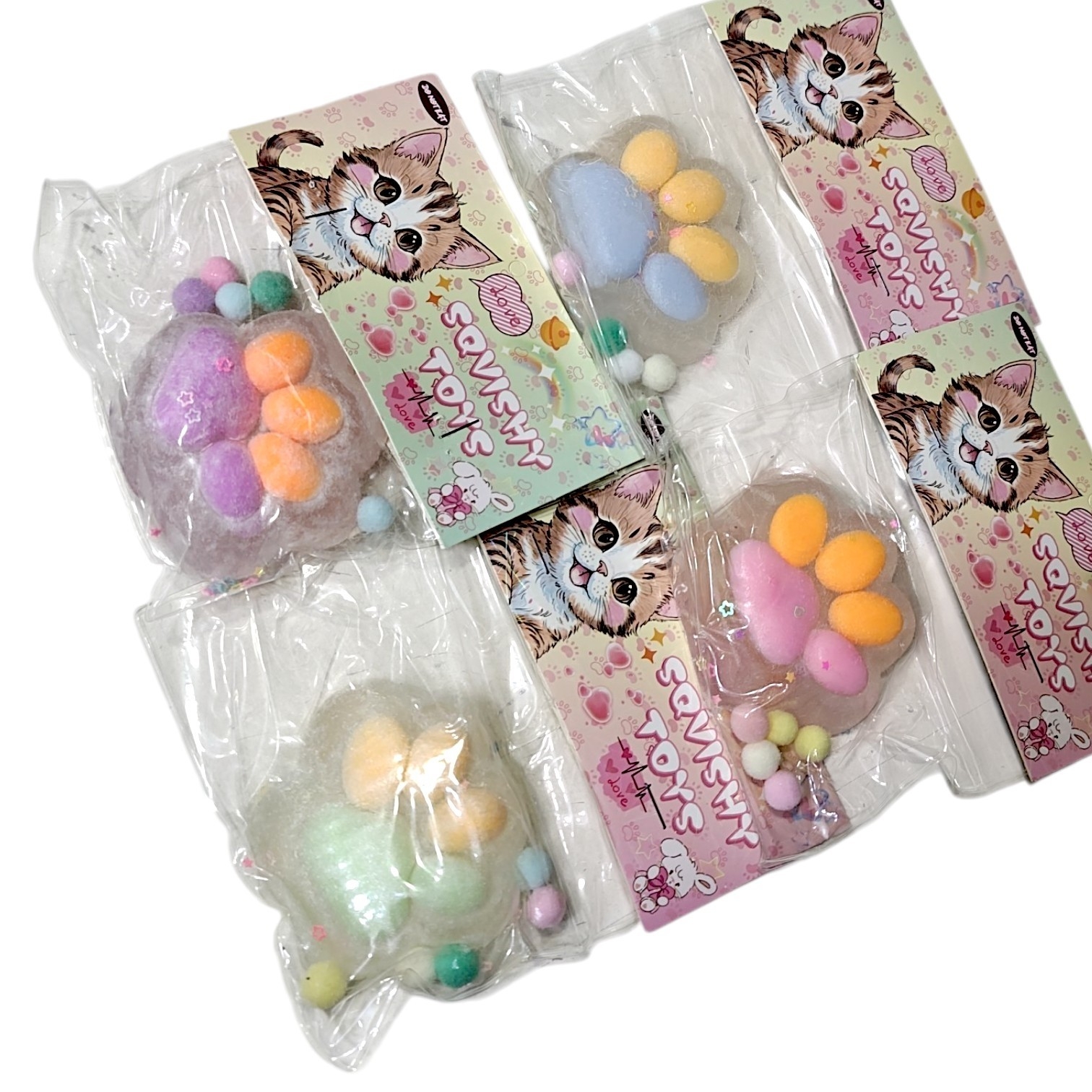 Jugueteria Antiestres para de Gato C/ Textura Pelo Pompones 7 Cm Aprox, Día del N - Imagen 3