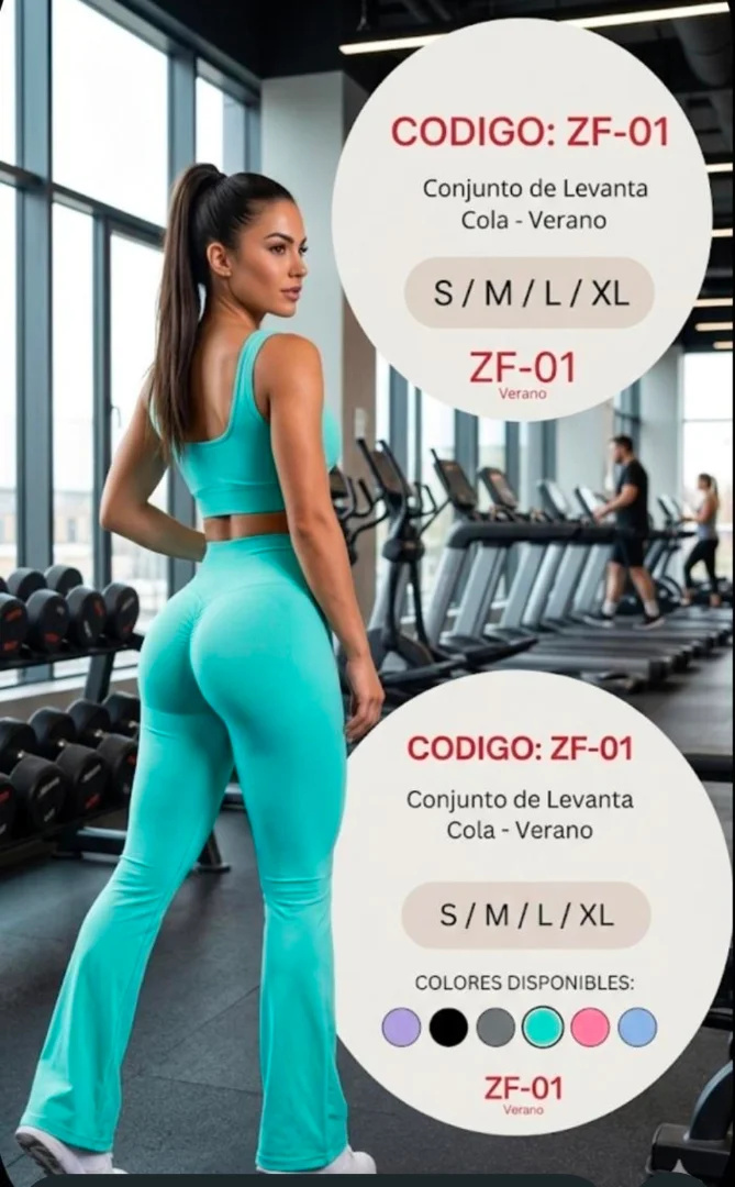 Conjunto Top y Calzas Oxford Frunce - Imagen 1