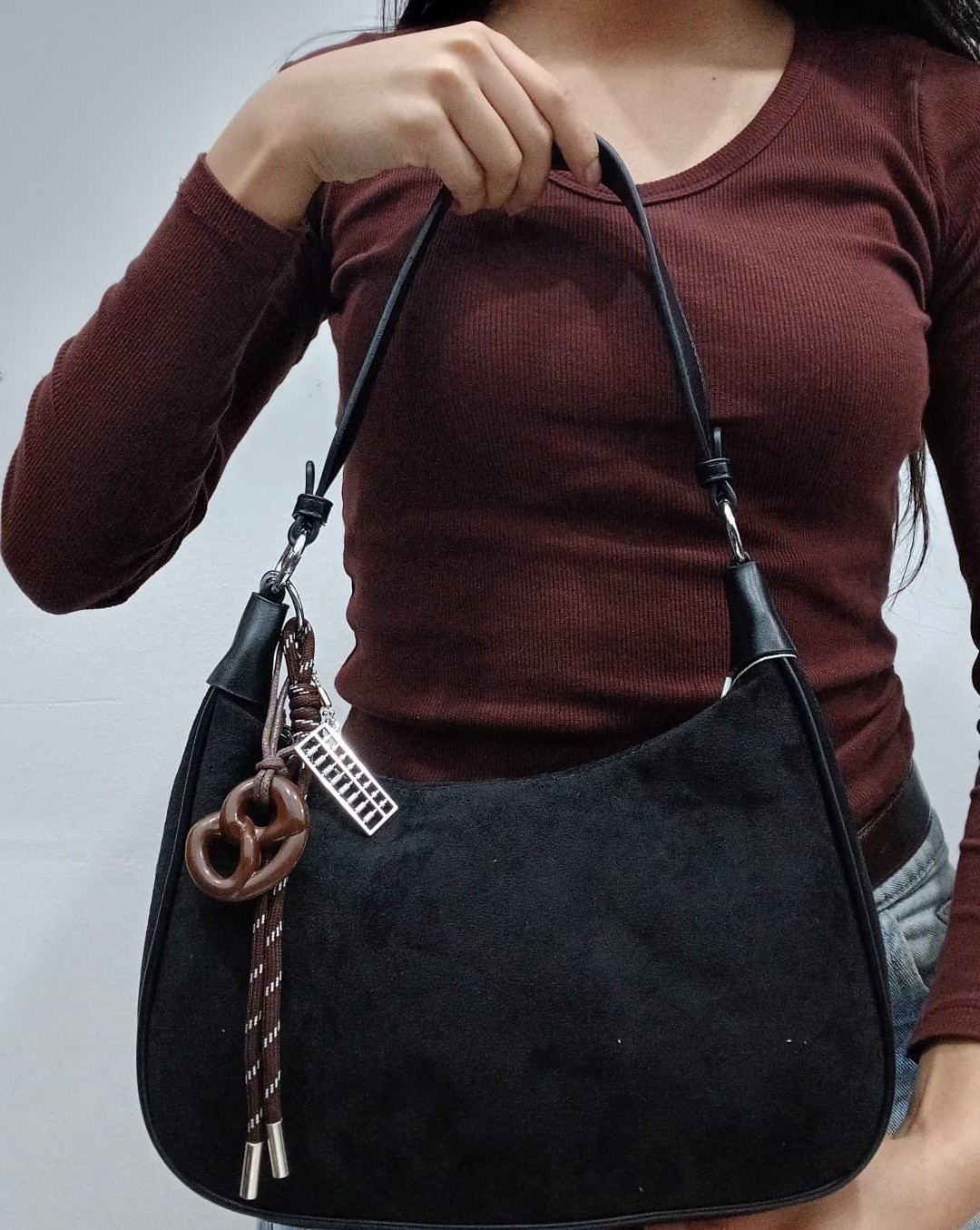 Mini Bag Gamuza Doble Correa - Imagen 4