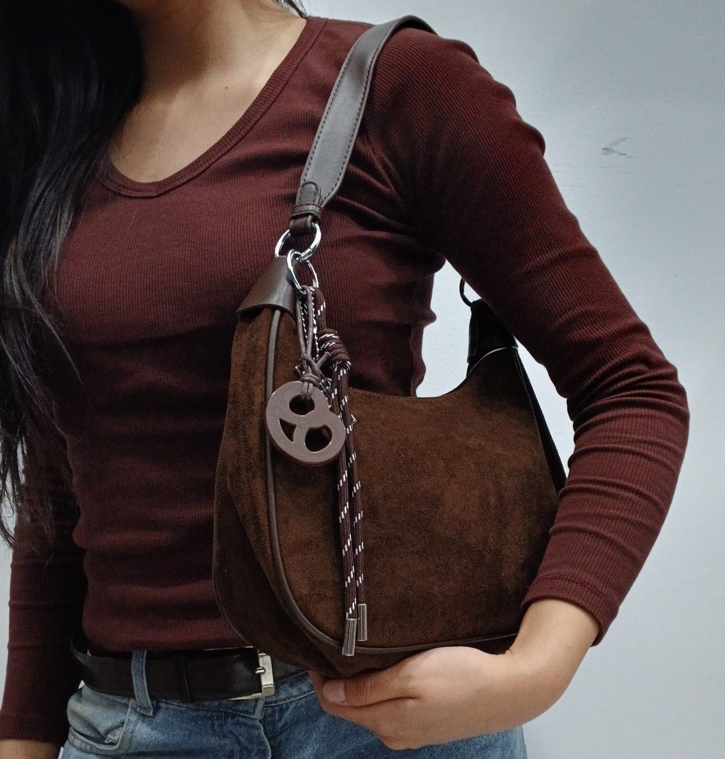 Mini Bag Gamuza Doble Correa - Imagen 2