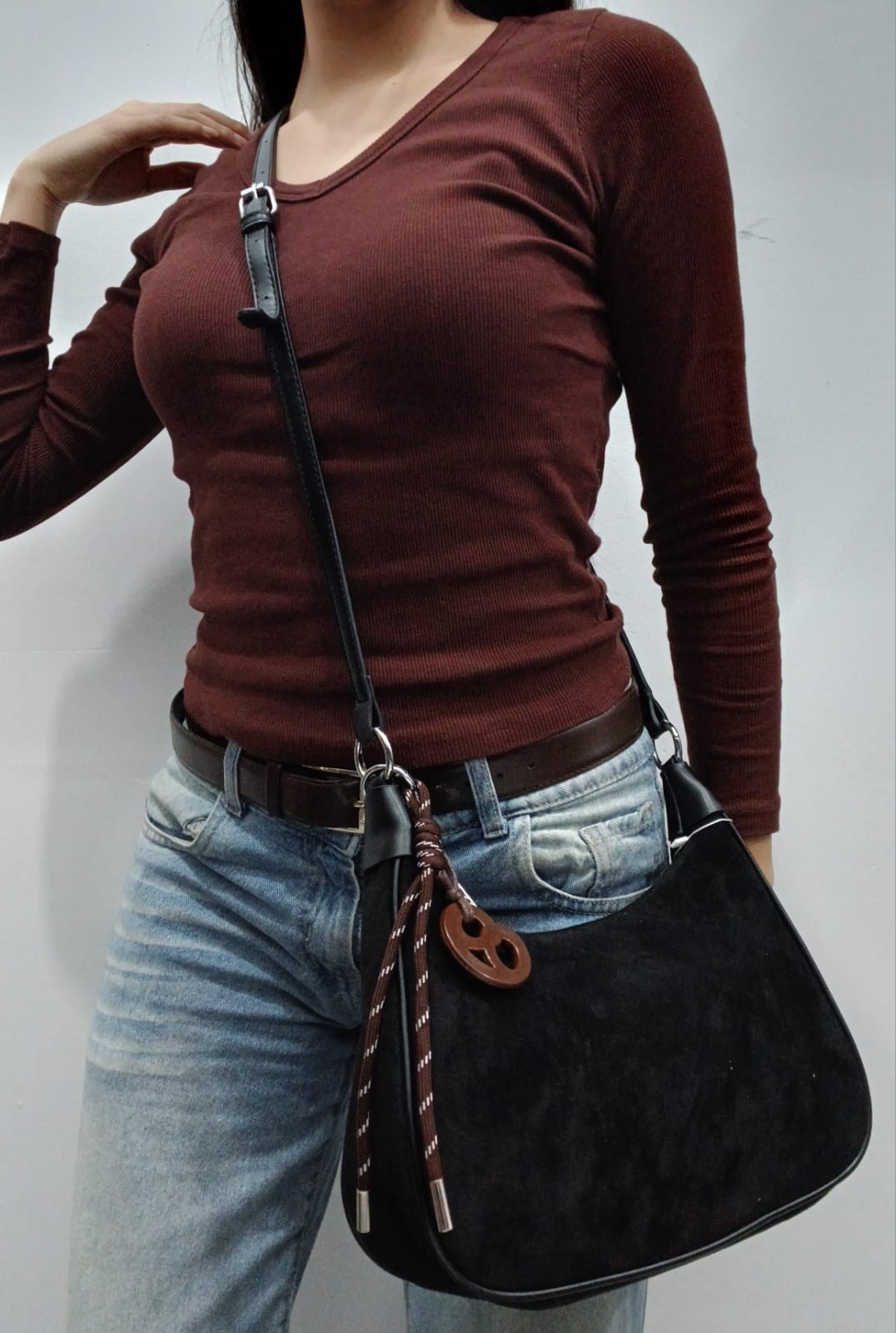 Mini Bag Gamuza Doble Correa - Imagen 3