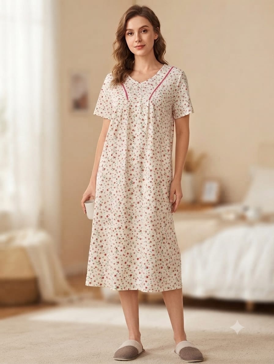 Camisón Manga Corta  de Sra  Algodón - Imagen 3