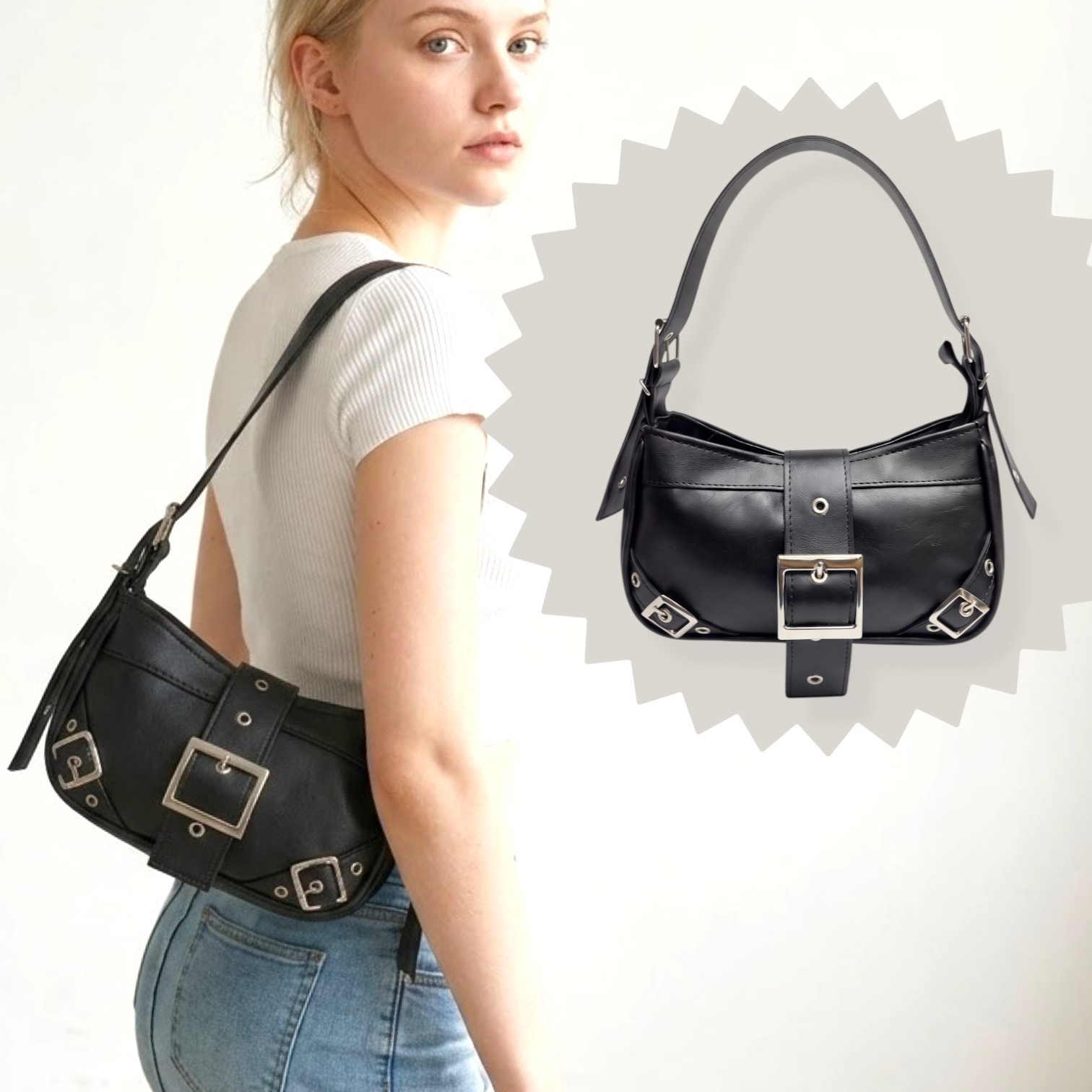 Mini Bag Cinto con Hebillas Premium, Mide 23cm X 13cm X 5cm Aprox, Marroquinería - Imagen 1