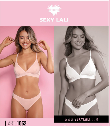 Conjunto Triángulo de Algodón con Colaless Sexy Lali Art. 1062 Rosé - 1062.png