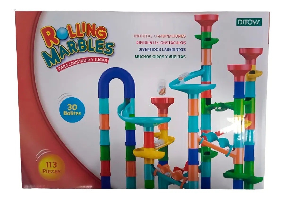 Laberinto de Bolitas Rolling Marbles 113 Piezas Ditoys Multicolor - Imagen 2