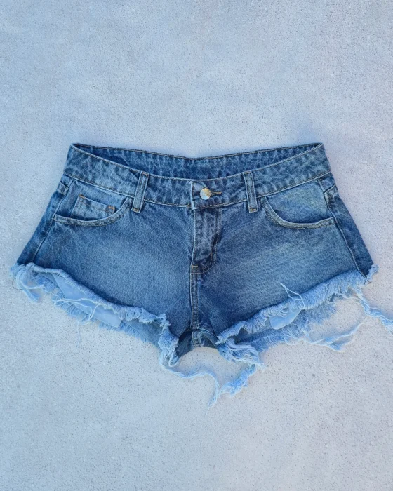 Short Tiro bajo Azul Localizado