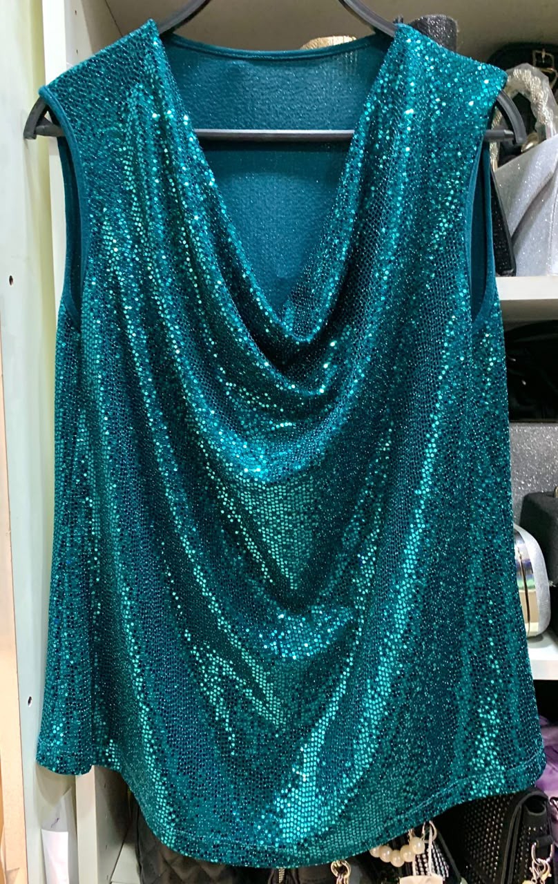 Remera Lentejuela Musculosa Talle Xl - Imagen 3